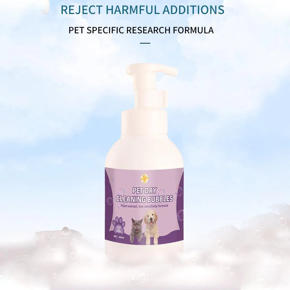 Premium Pet No Rinse Dry Cleaning Foam for Cats & Dogs - 500ml
