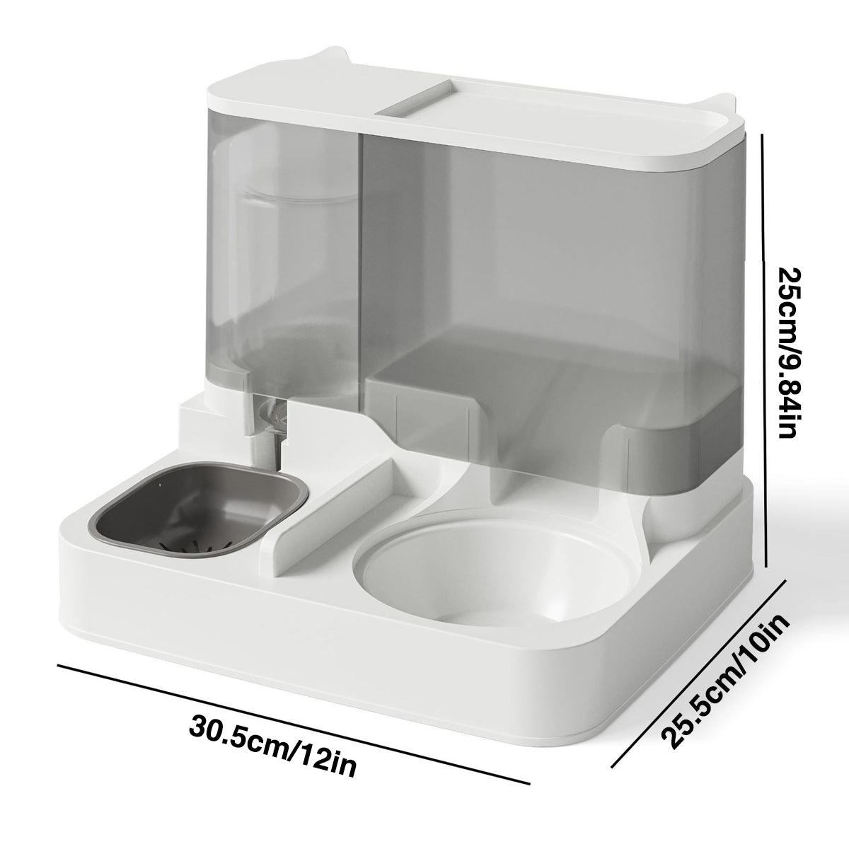 Automatic Cat Feeder Water Dispenser 2.8L Food & 1L Water Tank - Grey - SuperSaverAU - view 2