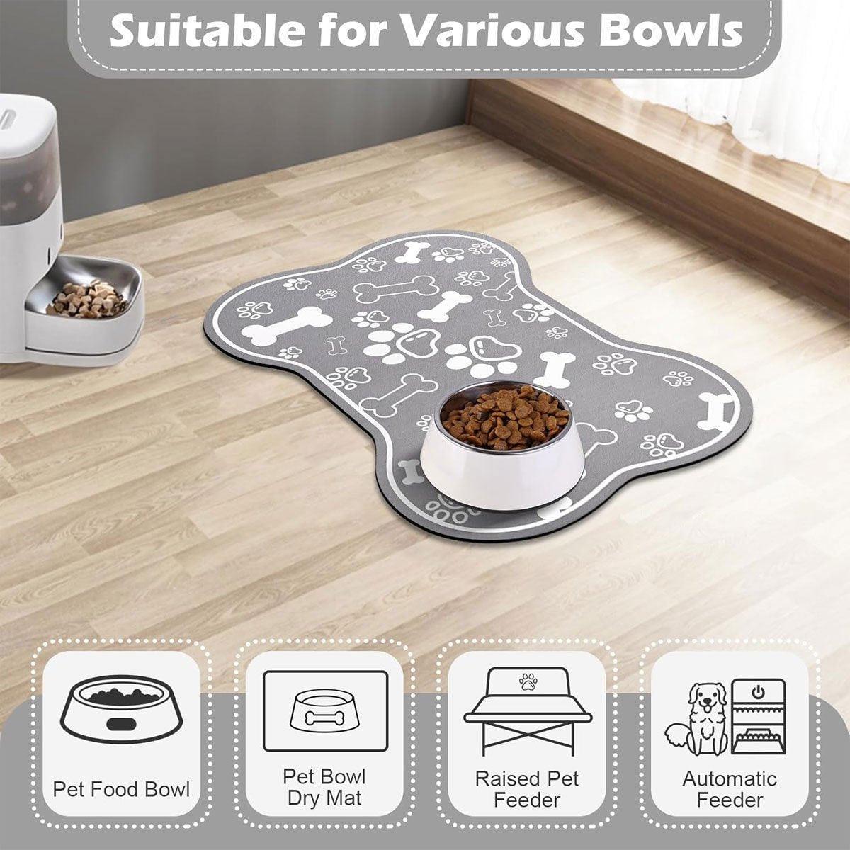 Premium Diatom Mud Pet Feeding Mat Non-Slip - Black 50 x 80cm