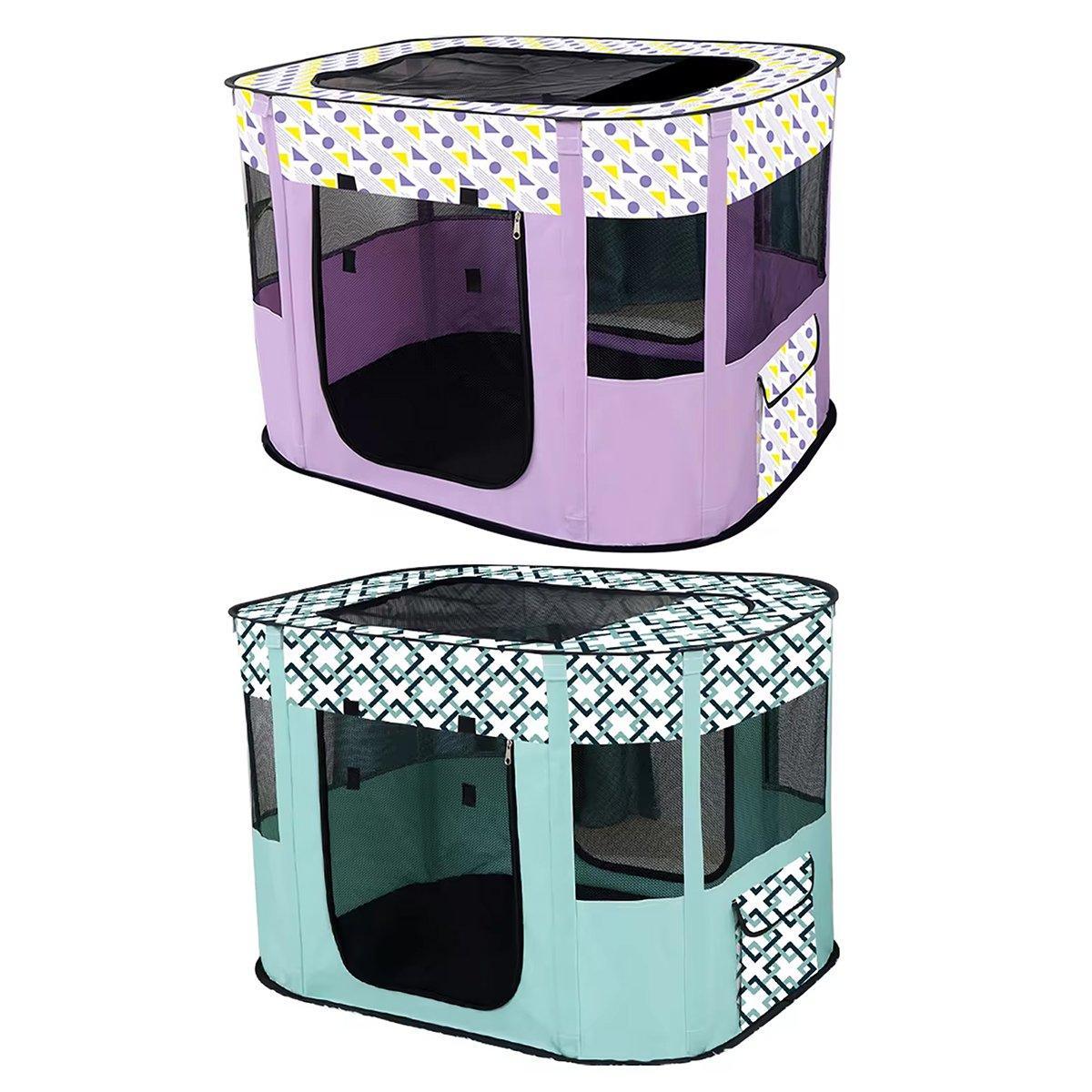 Foldable Pet Fence Tent - Portable, Waterproof, Ventilated - Cyan-M - SuperSaverAU - view 2