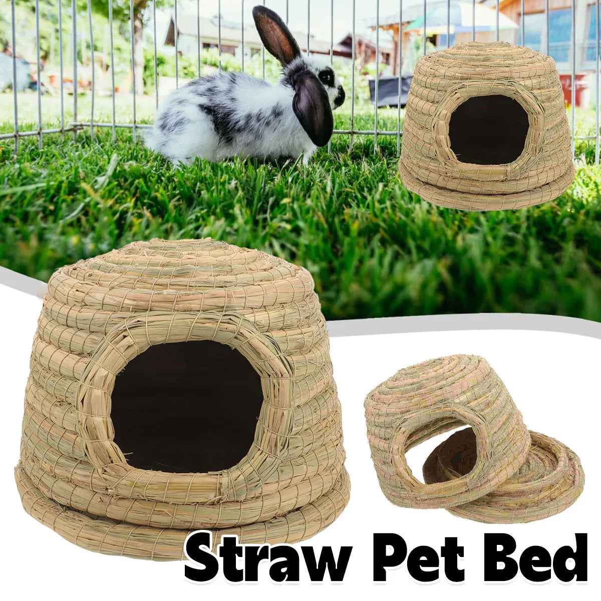 Premium Natural Straw Small Pet Grass Nest Hideout