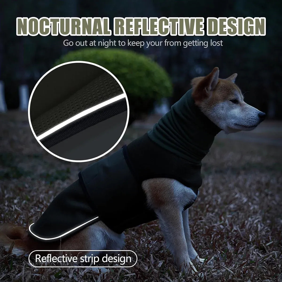 Premium Calming Dog Vest Breathable Thunder Wrap - Army Green XS