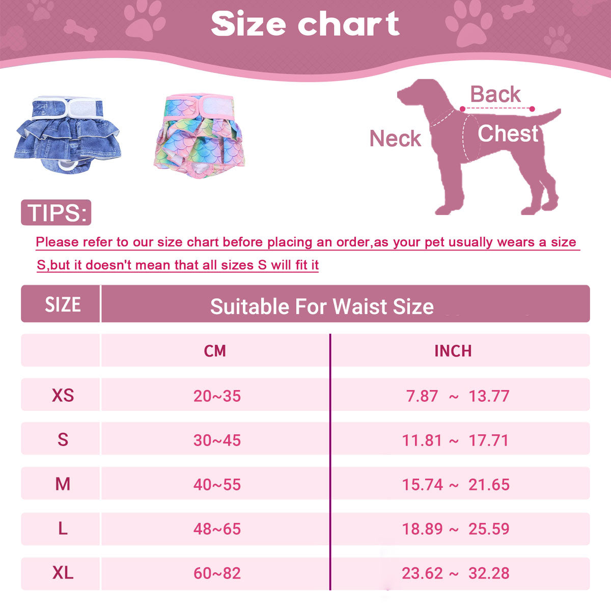 Premium Reusable Female Dog Diaper Skirt with 5-Layer Absorption - Mermaid L