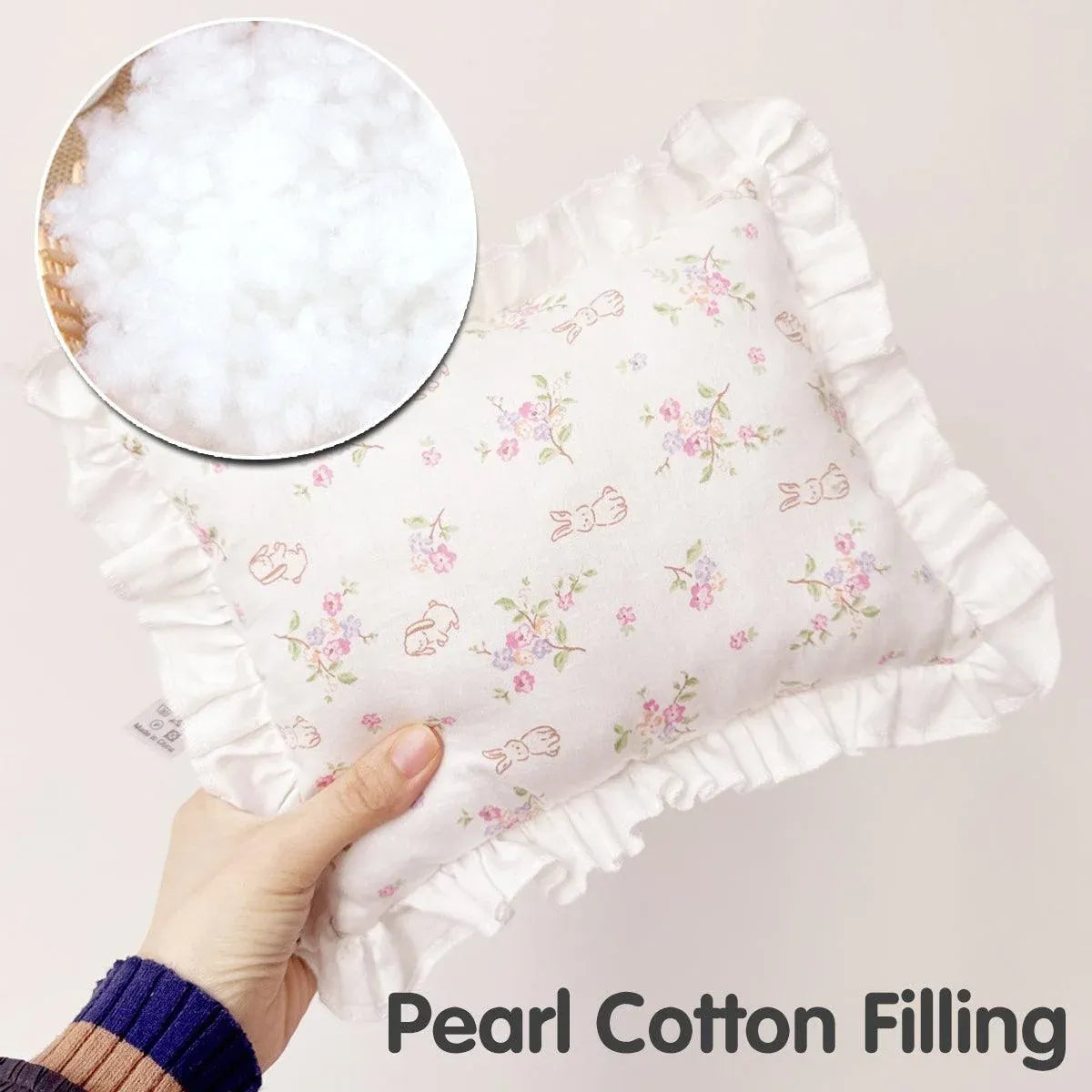 Premium Lace Cat Pillow Soft Pet Cushion - White Strawberry