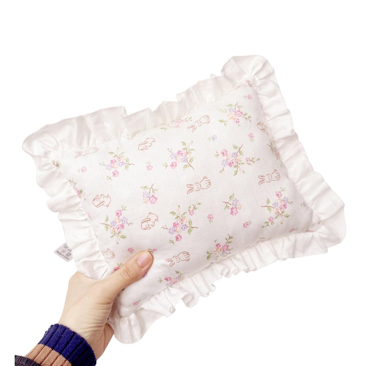 Premium Lace Cat Pillow Soft Pet Cushion - White Strawberry