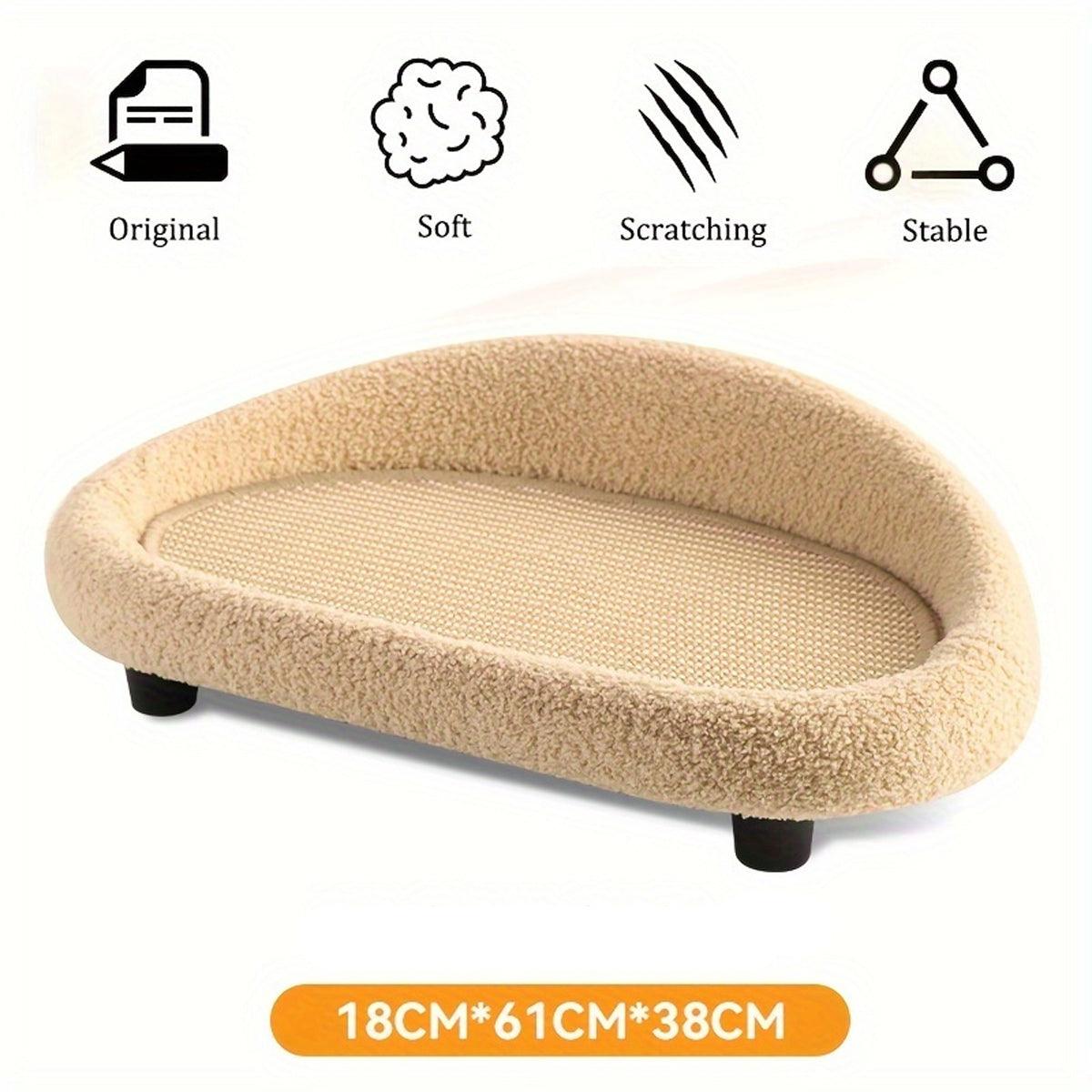Large Cat Scratching Board Sofa - 24 x 14.96 x 7.08 inches, Scratch Resistant Nest - Grey - SuperSaverAU - view 4