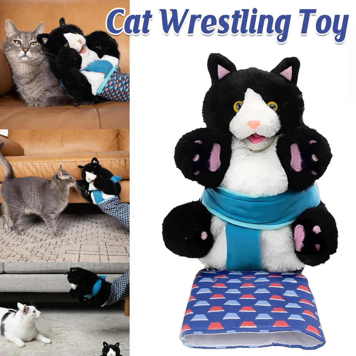 Premium Wrestler Cat Interactive Hand Puppet Toy - 20 x 50cm