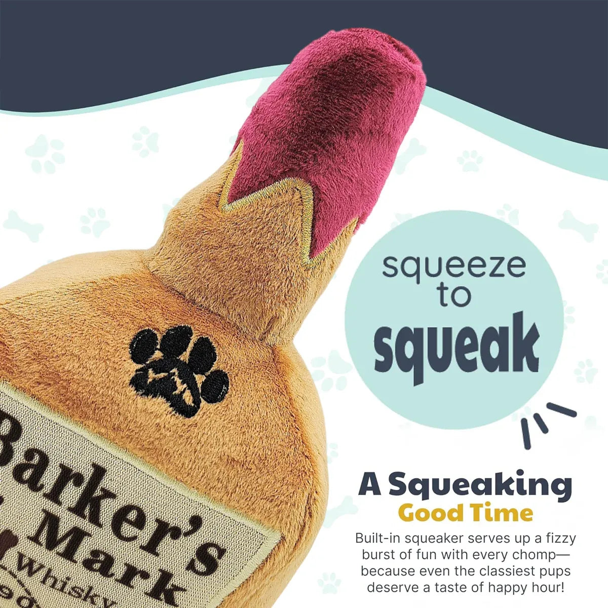 Premium Plush Wine Bottle Squeaky Dog Toy