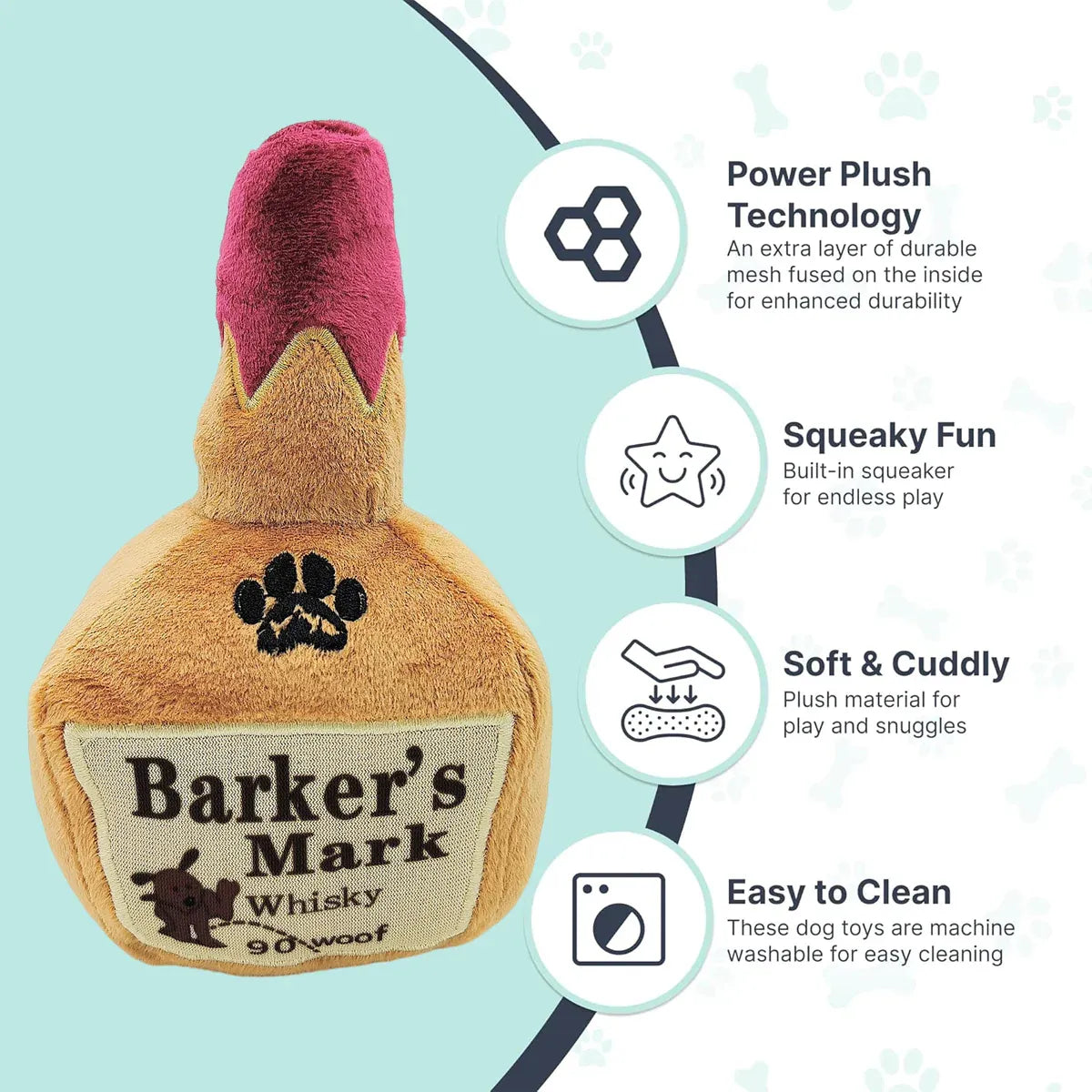 Premium Plush Wine Bottle Squeaky Dog Toy