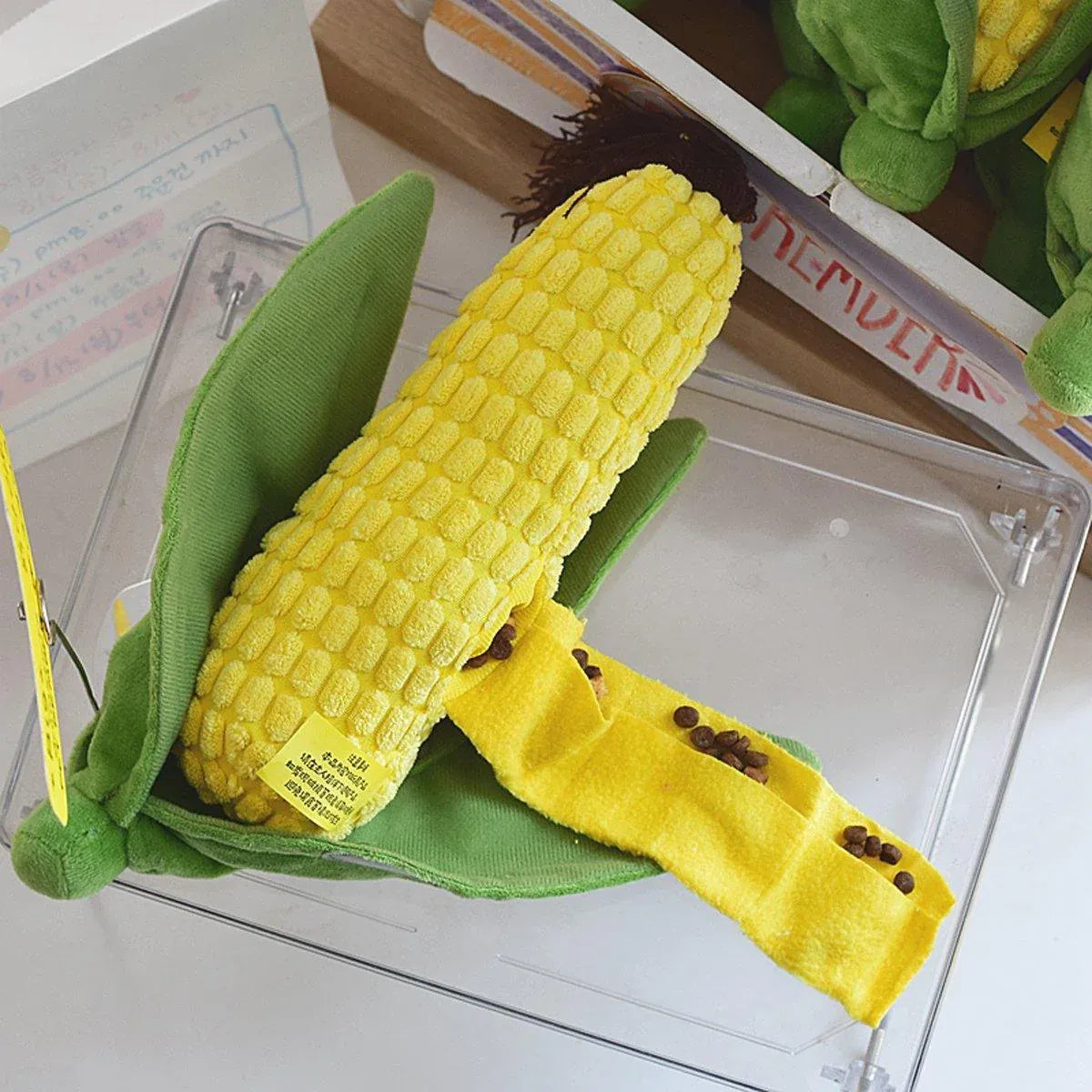Premium Simulation Corn Dog Chew Toy with Slow Feeding Pocket
