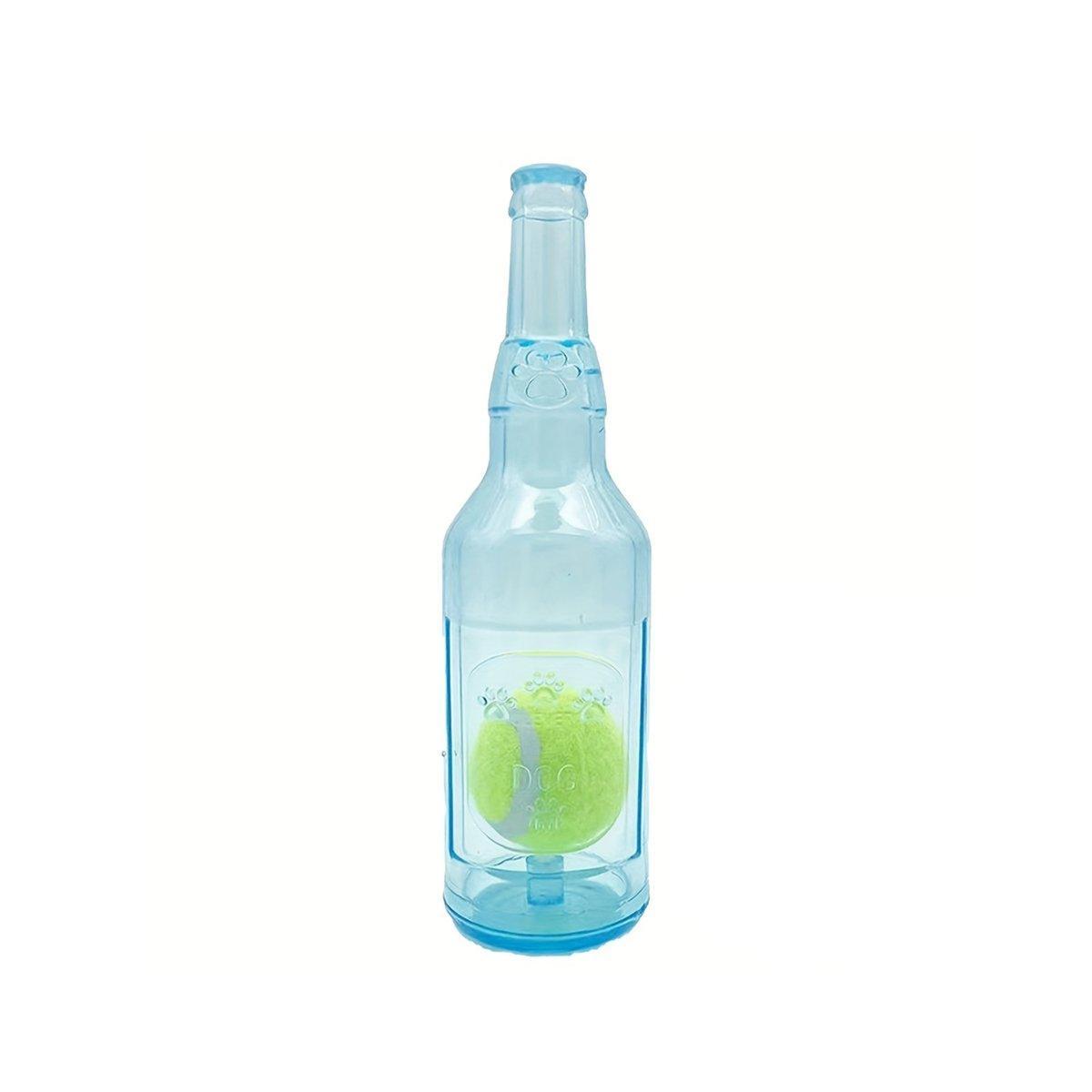 Premium Wine Bottle Dog Chew Toy with Tennis Ball - Green L