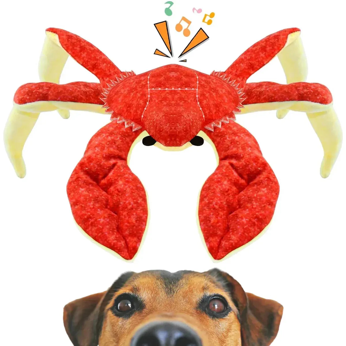 Premium Red Plush Crab Dog Toy with Reinforced Fabric