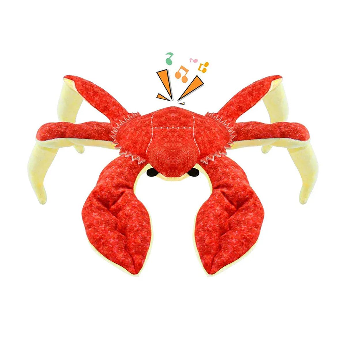 Premium Red Plush Crab Dog Toy with Reinforced Fabric