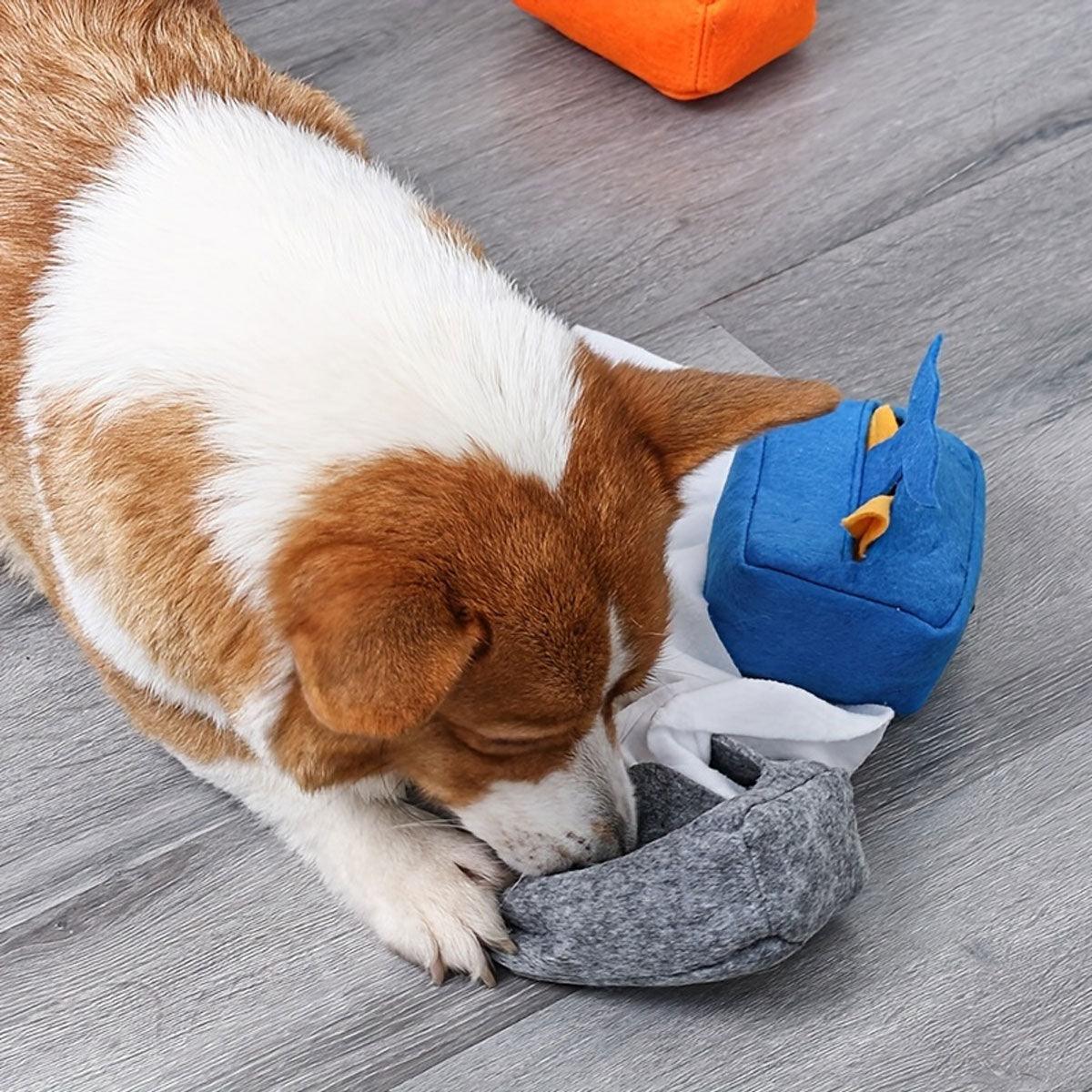Premium Dog Sniff Training Toy Plush Treat Hiding Aid - Blue