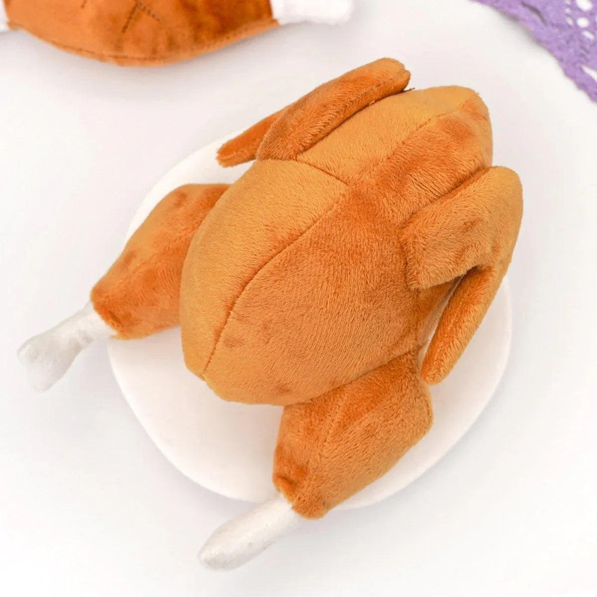 Premium Plush Roast Chicken Squeaky Dog Toy for Interactive Play