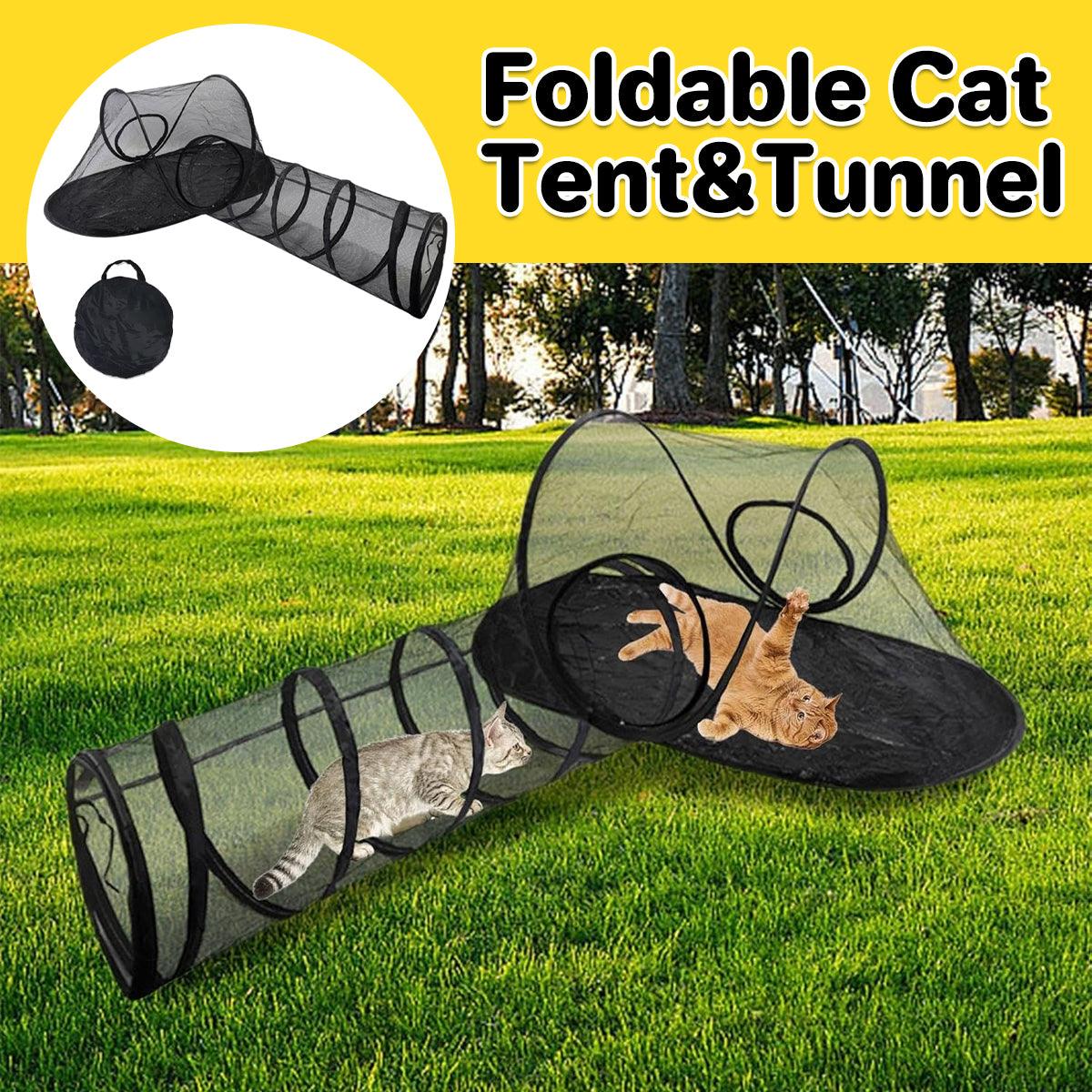 Foldable Outdoor Pet Tent & Tunnel Set, 120x64x51 cm, Portable, Durable Mesh - SuperSaverAU - view 1