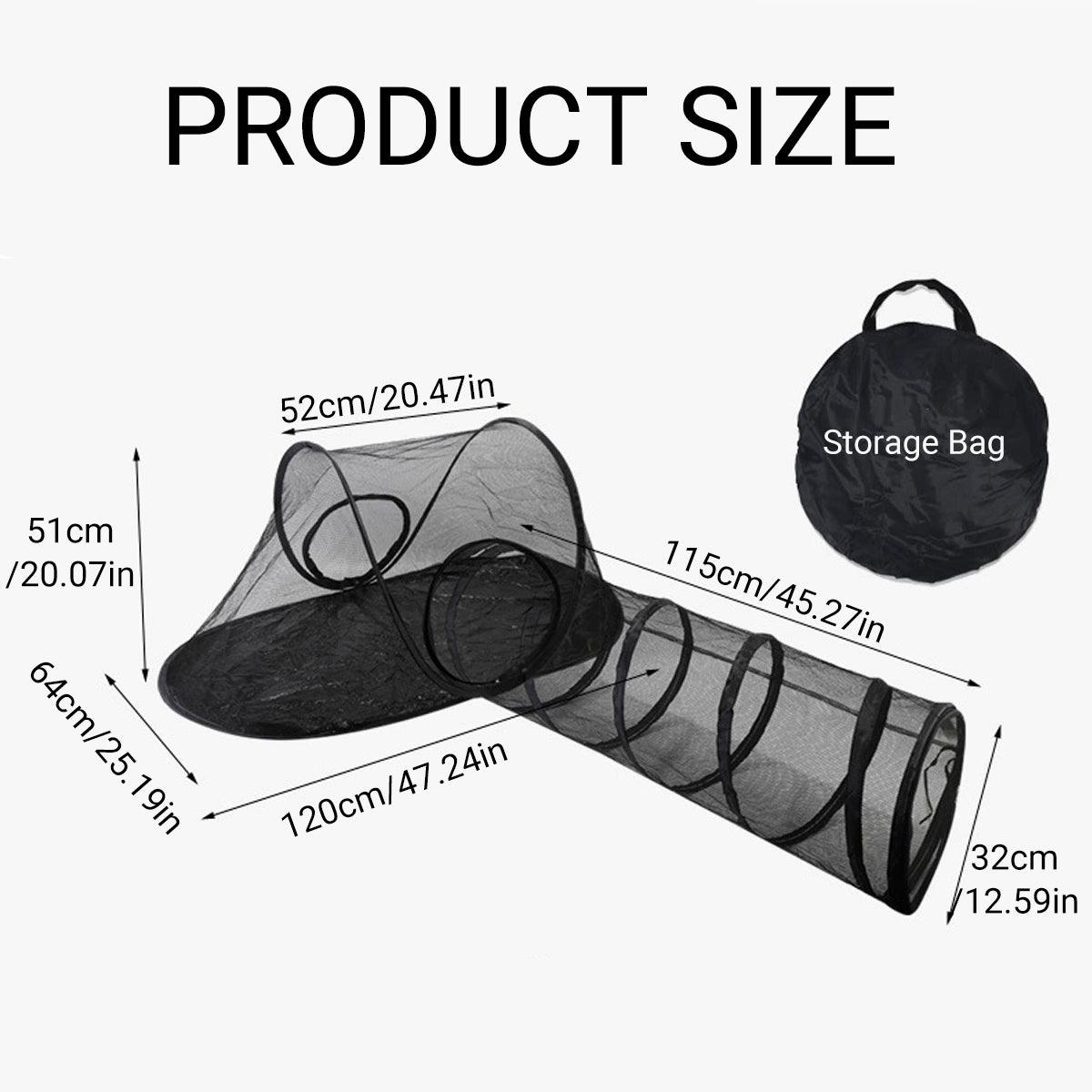 Foldable Outdoor Pet Tent & Tunnel Set, 120x64x51 cm, Portable, Durable Mesh - SuperSaverAU - view 3