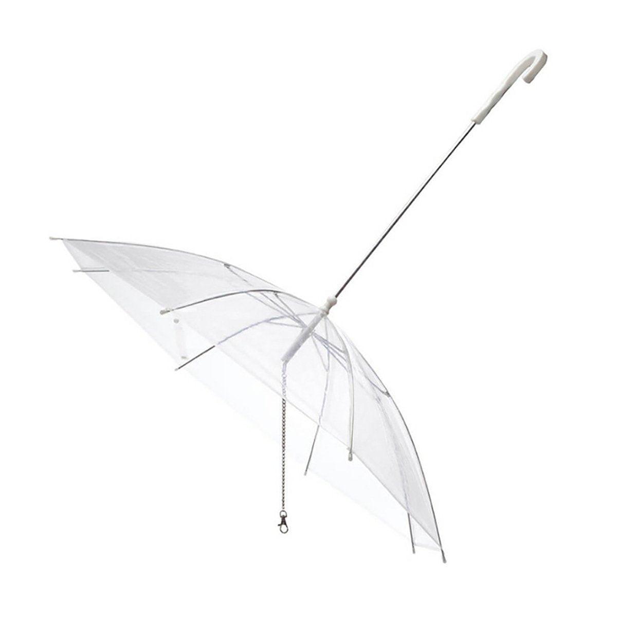 Premium Transparent Pet Umbrella with Built-In Leash - 30 Inch