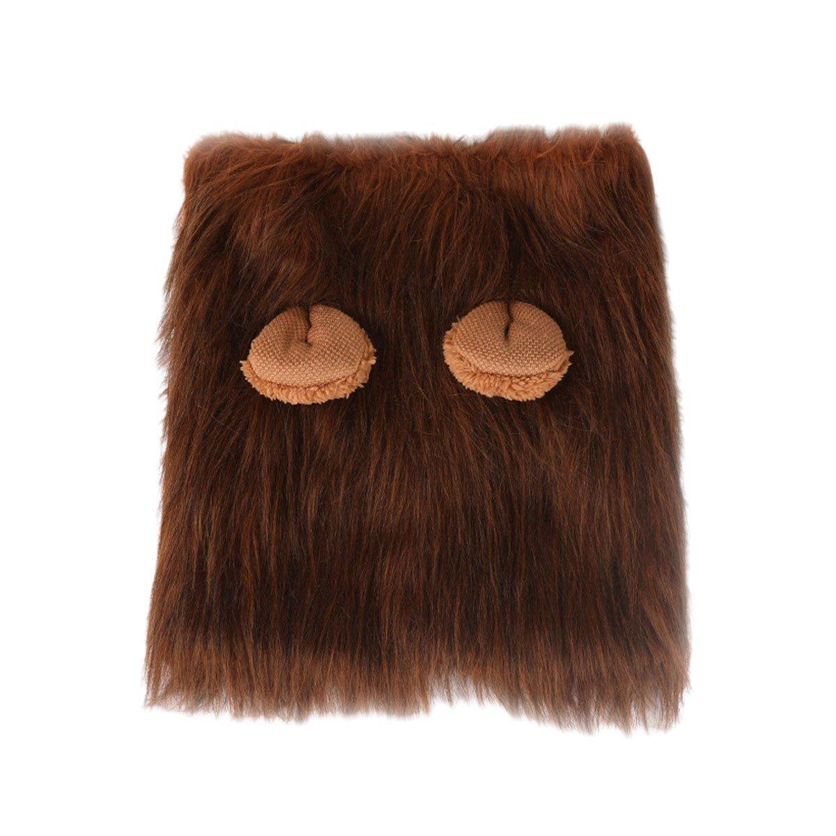 Premium Pet Lion Mane Wig Costume Adjustable - Light Brown L