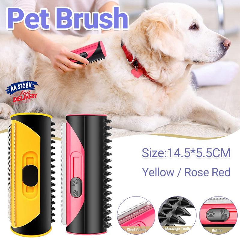 Premium Pet Deshedding Grooming Comb Brush - Yellow