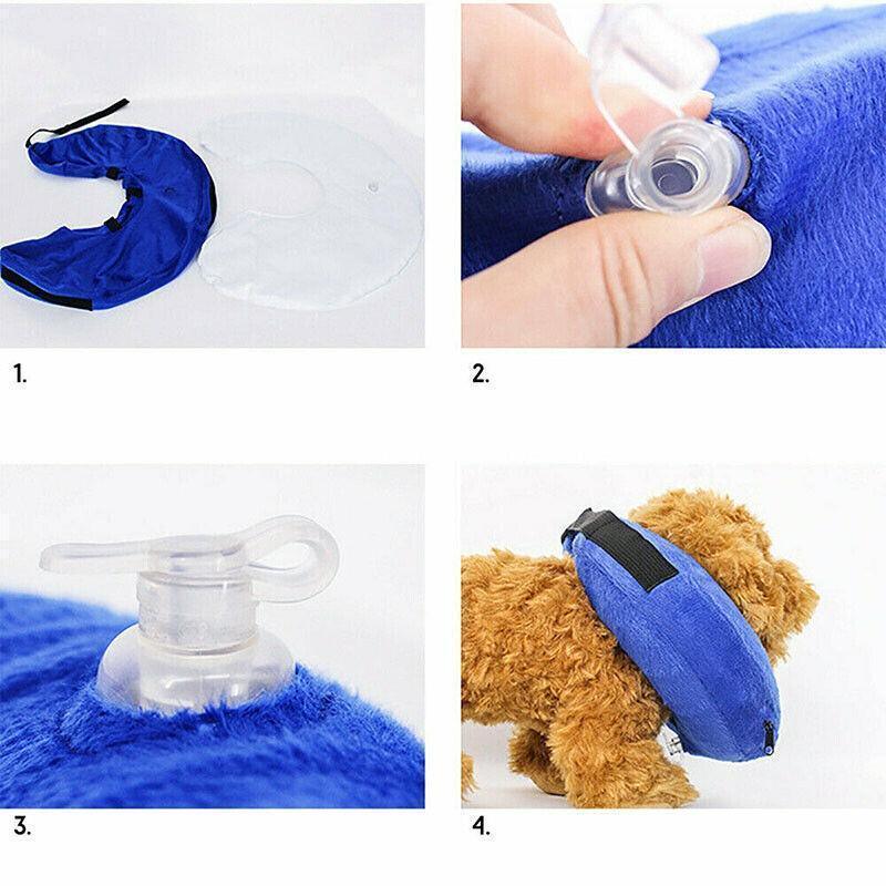Premium Grey Inflatable Pet Recovery Collar for Dogs & Cats - S