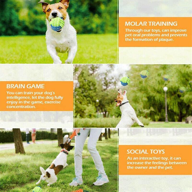 Premium Aimall Braided Rope Dog Toys Cotton & Rubber - 10 Pack