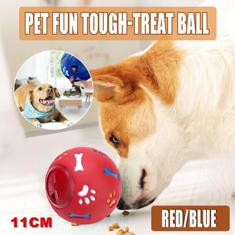 Premium Dog Treat Ball Puzzle Feeder Toy - Blue 11cm