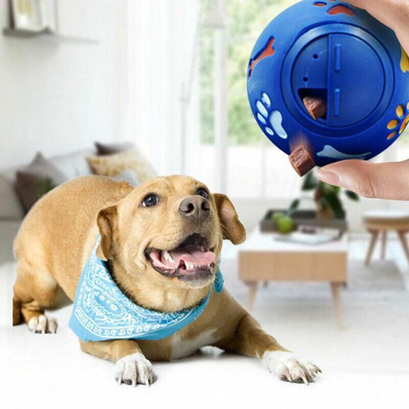 Premium Dog Treat Ball Puzzle Feeder Toy - Blue 11cm