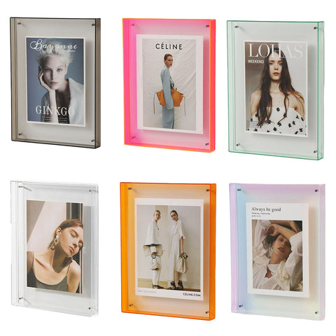Acrylic Photo Frame 16x21cm - Double-Sided Clear Display with Screw Mount - Red - SuperSaverAU - view 1