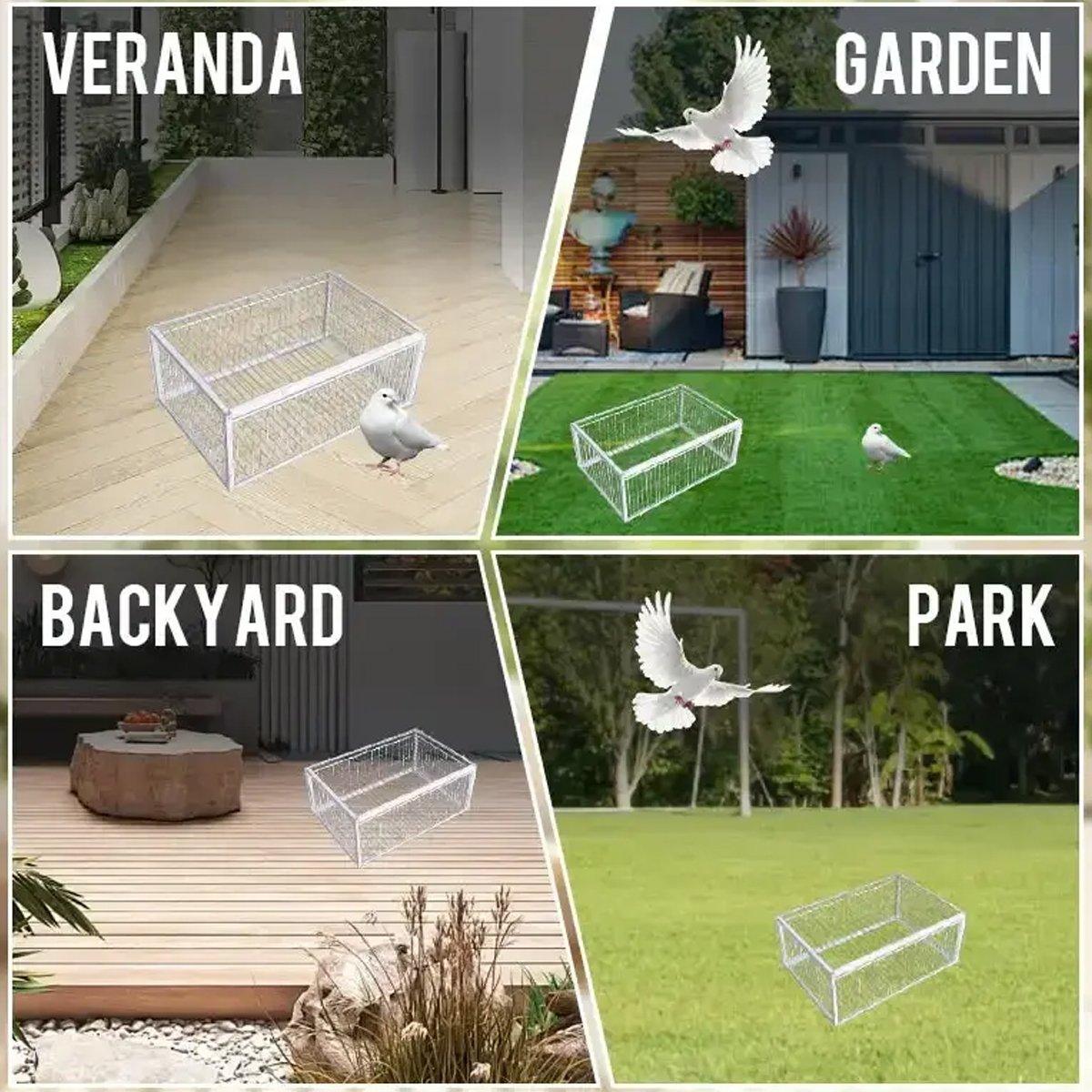 Premium White Metal Pigeon Cage for Indoor & Outdoor Use - 40 x 26 x 60cm