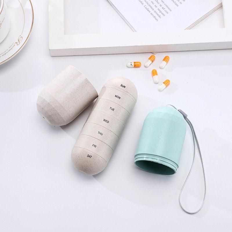 Premium Sealed 7-Compartment Rotating Weekly Pill Box with Silicone Seal
