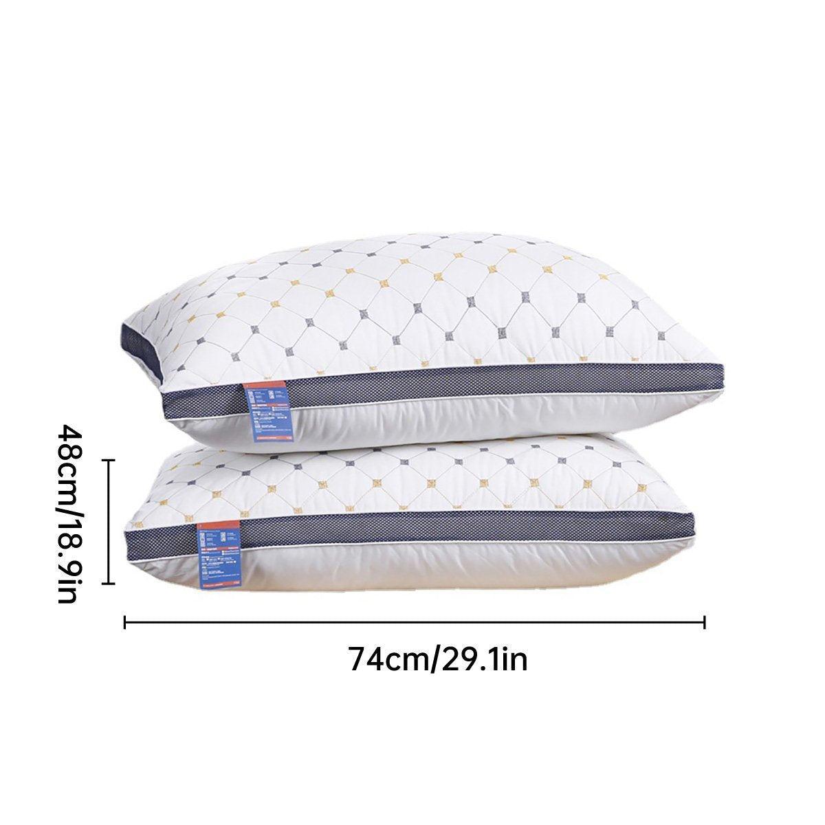 Premium Polyester Fibre Pillow 600g - Washable, High Resilience, 2pcs - SuperSaverAU - view 3