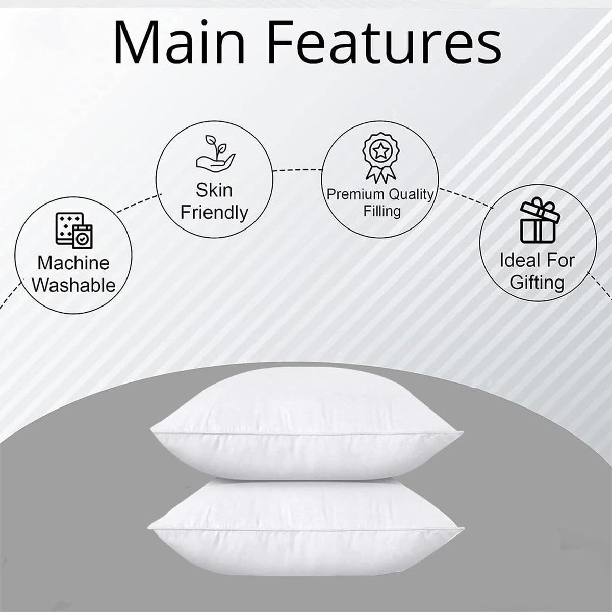Premium White Pillow Insert 74cm x 48cm, Soft Cotton, Machine Washable, Hotel Quality - SuperSaverAU - view 3
