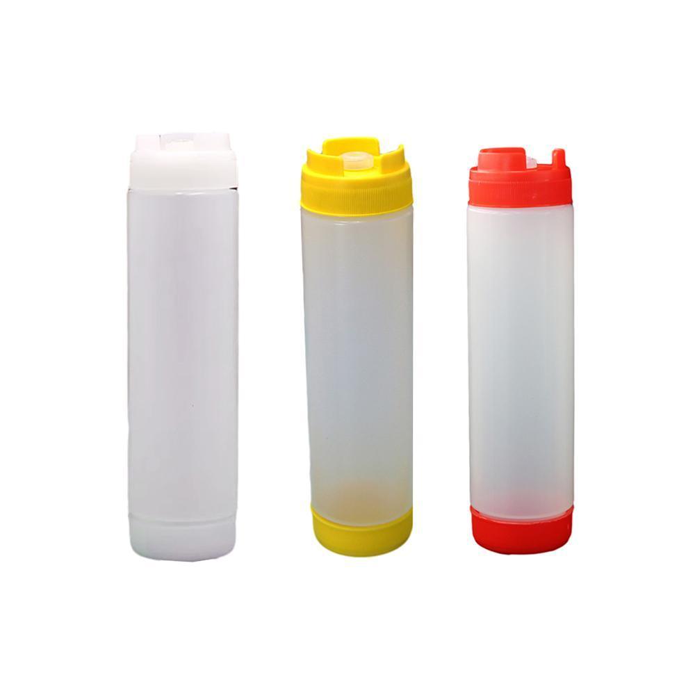 Premium Double-Ended Sauce Dispenser Bottles – Red 16oz, 4 Pack