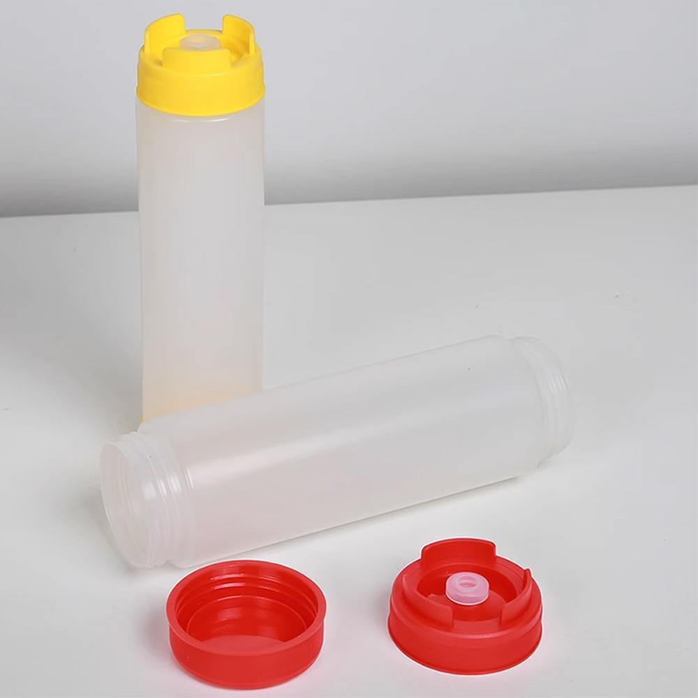 Premium Double-Ended Sauce Dispenser Bottles – Red 16oz, 4 Pack