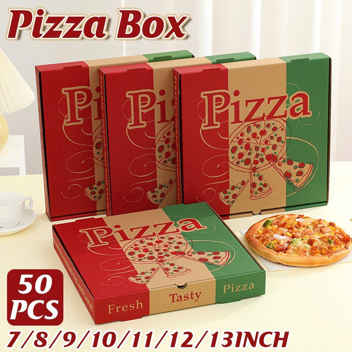 Premium Folding Pizza Boxes – Natural Brown 12 Inch, 50 Pack