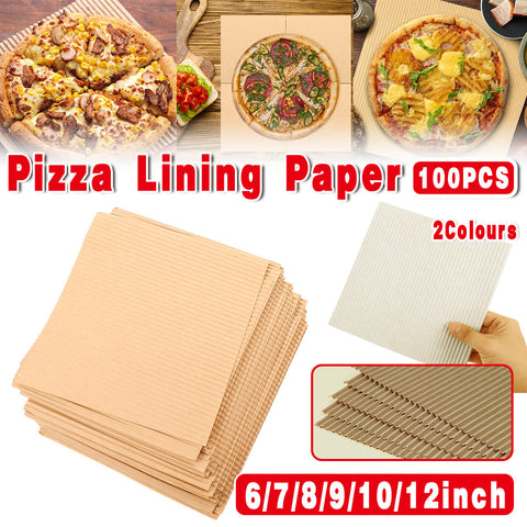 100PCS Pizza Box Pads Greaseproof Paper Food Liners Oil Resistant Pizza Mat - 10inch - SuperSaverAU - view 1