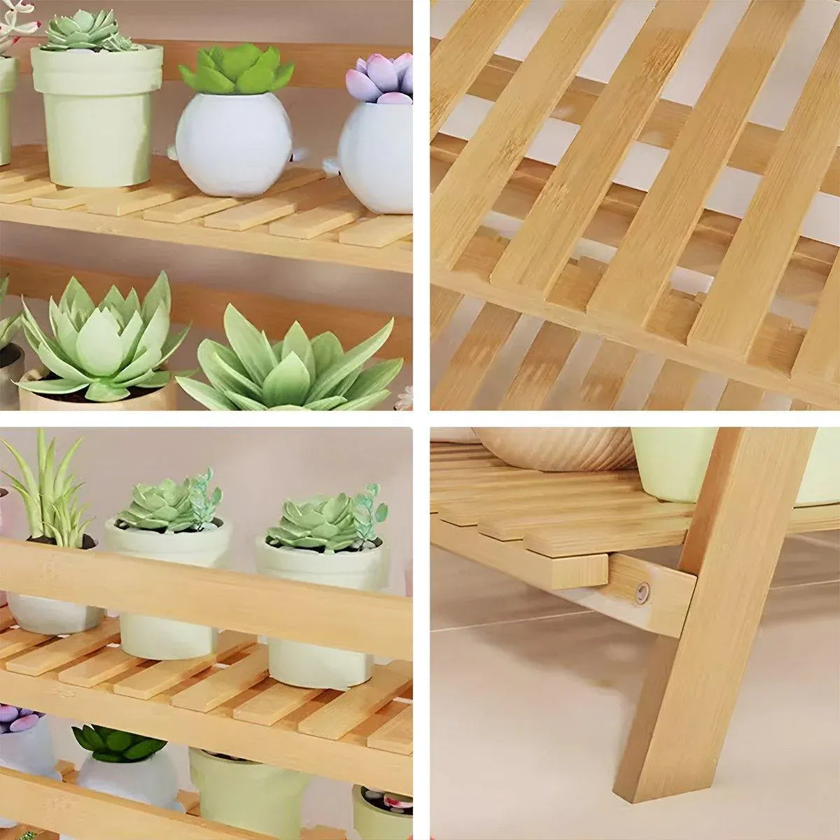 Premium 3-Layer Wooden Foldable Plant Stand – White 70 x 40 x 96cm