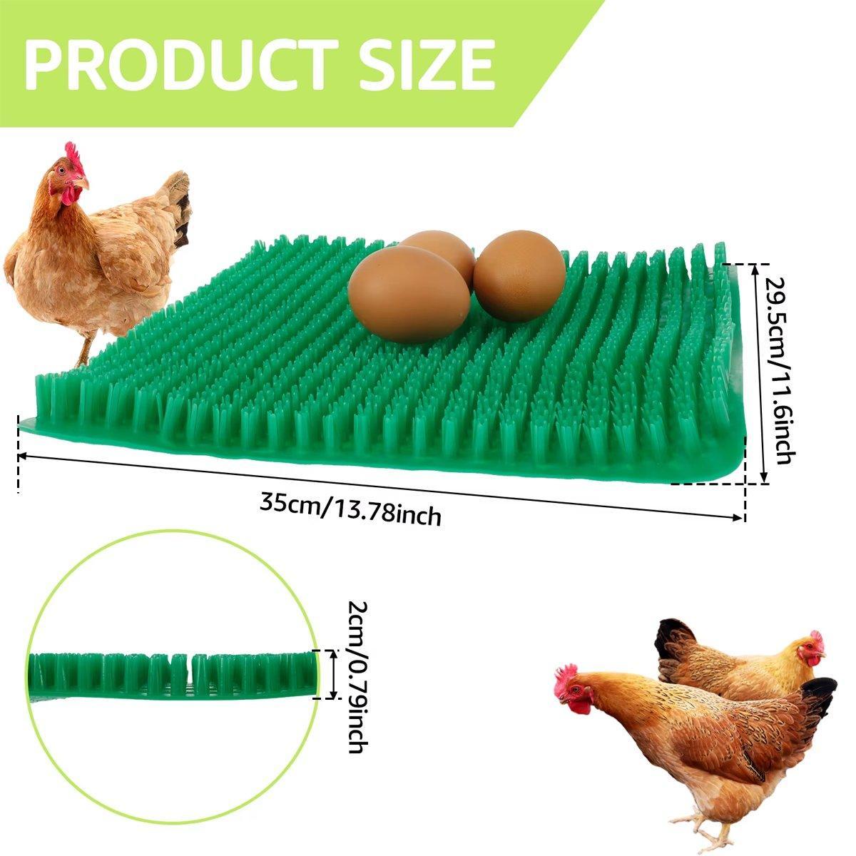 Premium Green Chicken Nest Box Grass Mats Washable - 6 Pack
