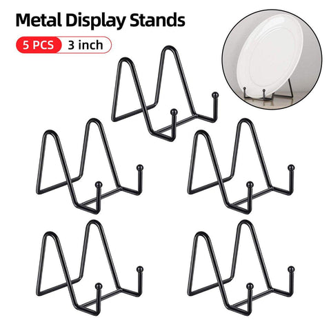 Premium Metal Display Stands – Black 5 Pack