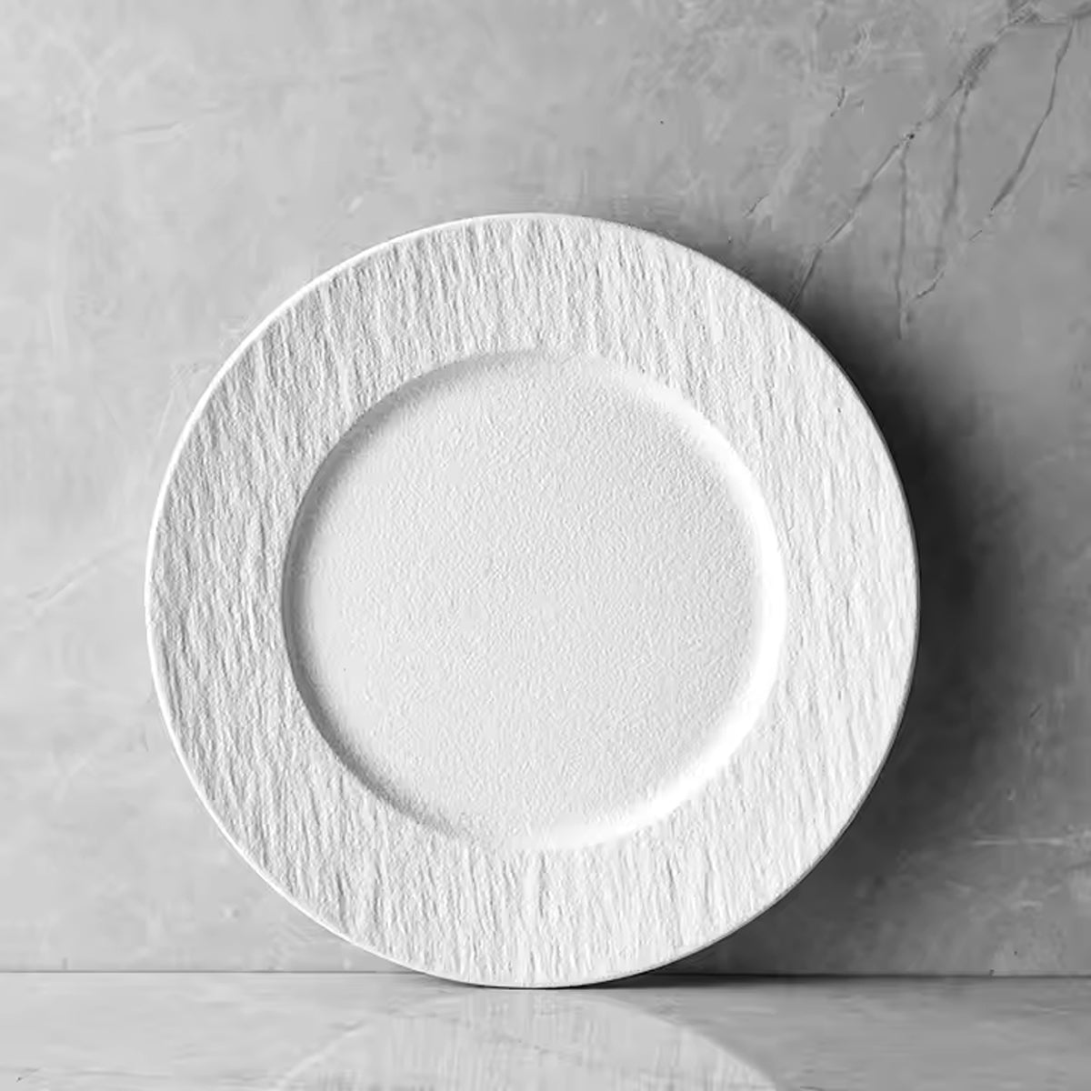 Premium Ceramic Steak & Salad Plate – Matte Stone Pattern 8.5 Inch