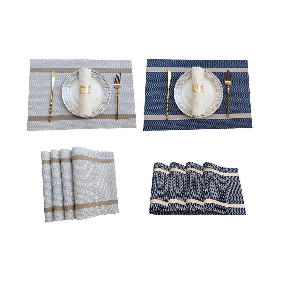 Premium Anti-Slip Woven Placemats – Beige 4 Pack, Heat Resistant