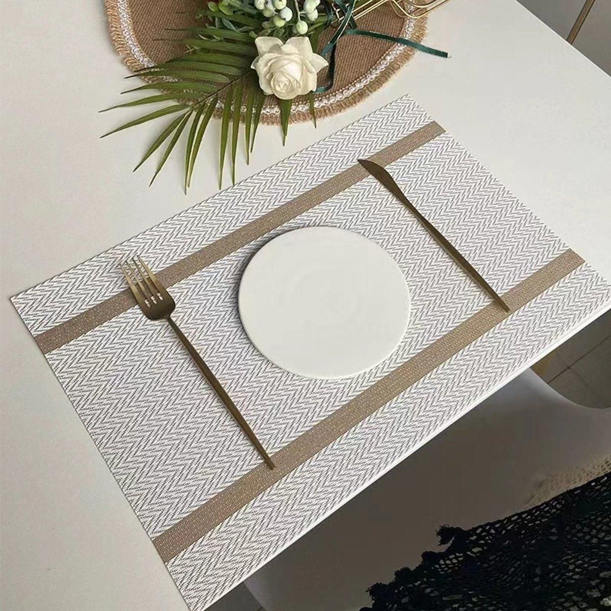 Premium Anti-Slip Woven Placemats – Blue 4 Pack, Heat Resistant