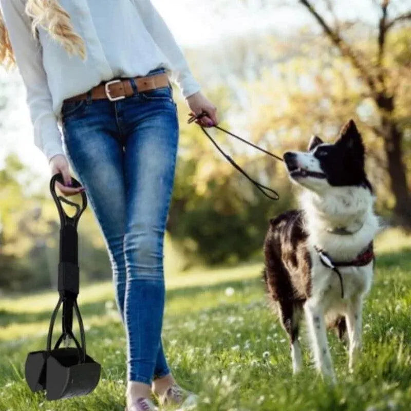 Premium Black Long Handle Dog Pooper Scooper - 60cm