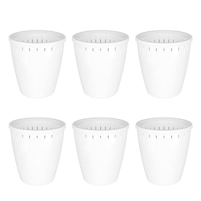 Premium Self-Watering Breathable Planter Pots – White 6 Pack
