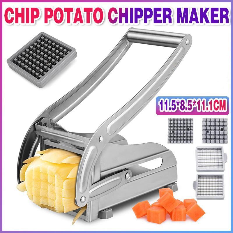 Chipper Potato Chipper Maker – Silver with 2 Blades