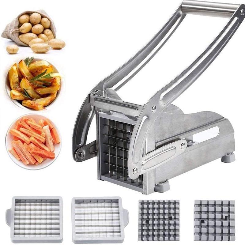 Chipper Potato Chipper Maker – Silver with 2 Blades