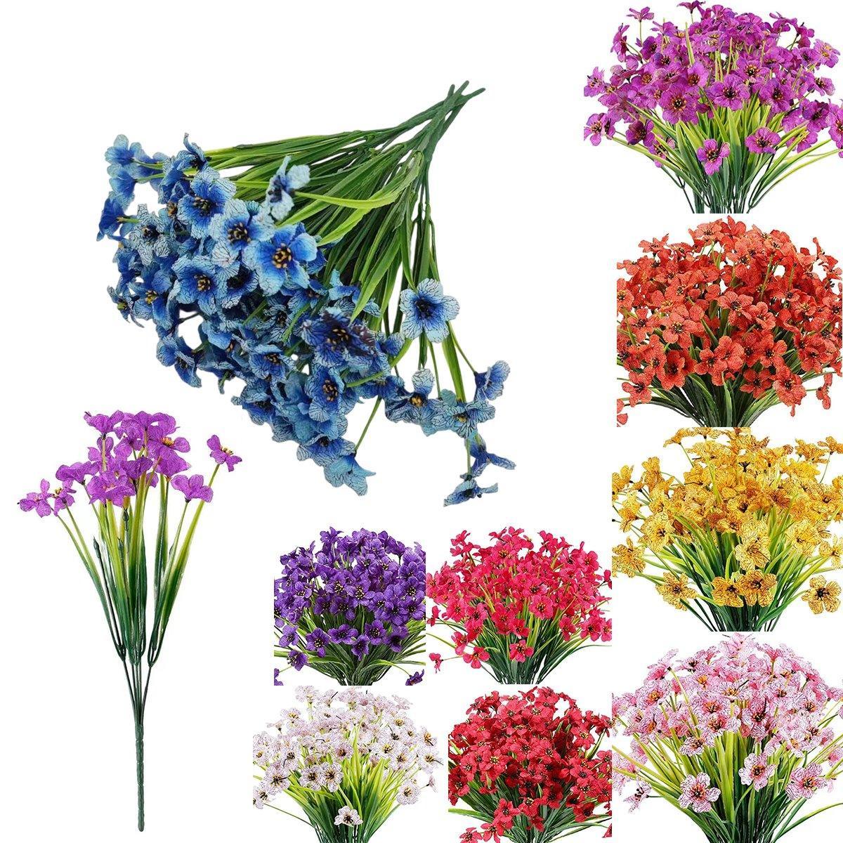 Premium Artificial Spring Grass Flowers – Orange 12 Pack