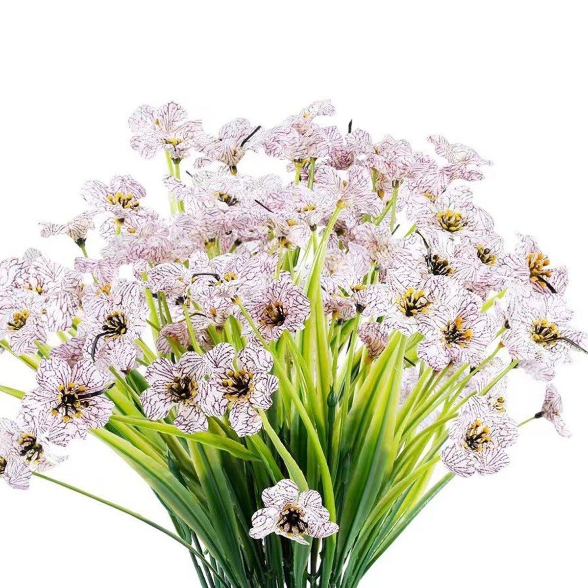 Premium Artificial Spring Grass Flowers – Orange 12 Pack