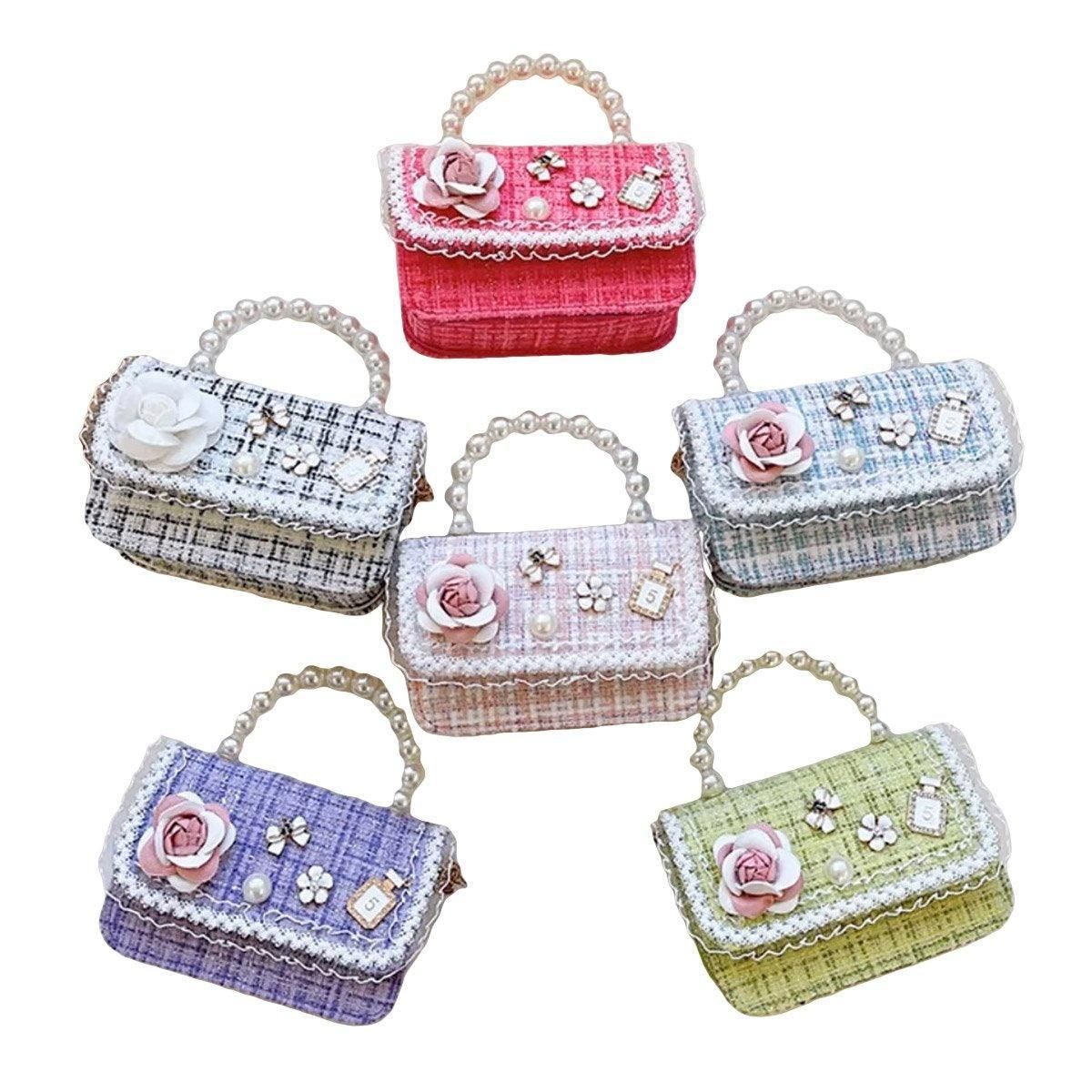 Premium Green Girls Small Square Princess Chain Shoulder Bag